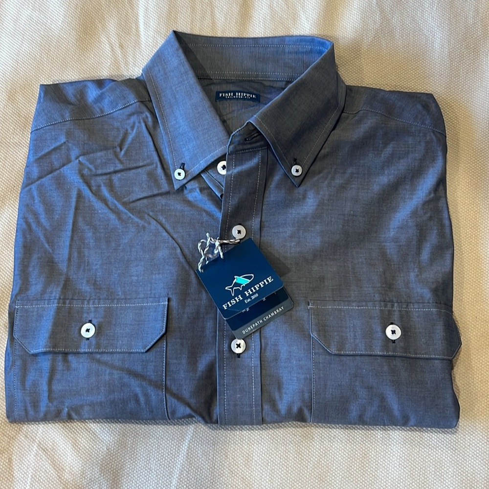 Fish Hippie men’s long sleeve performance button down shirt